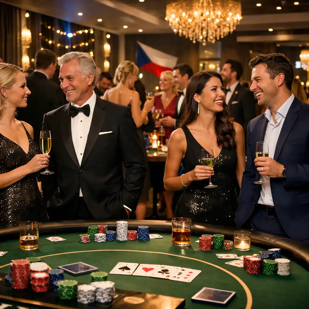 Elegantní pokerově laděný večírek Tiporava v pražském prostředí