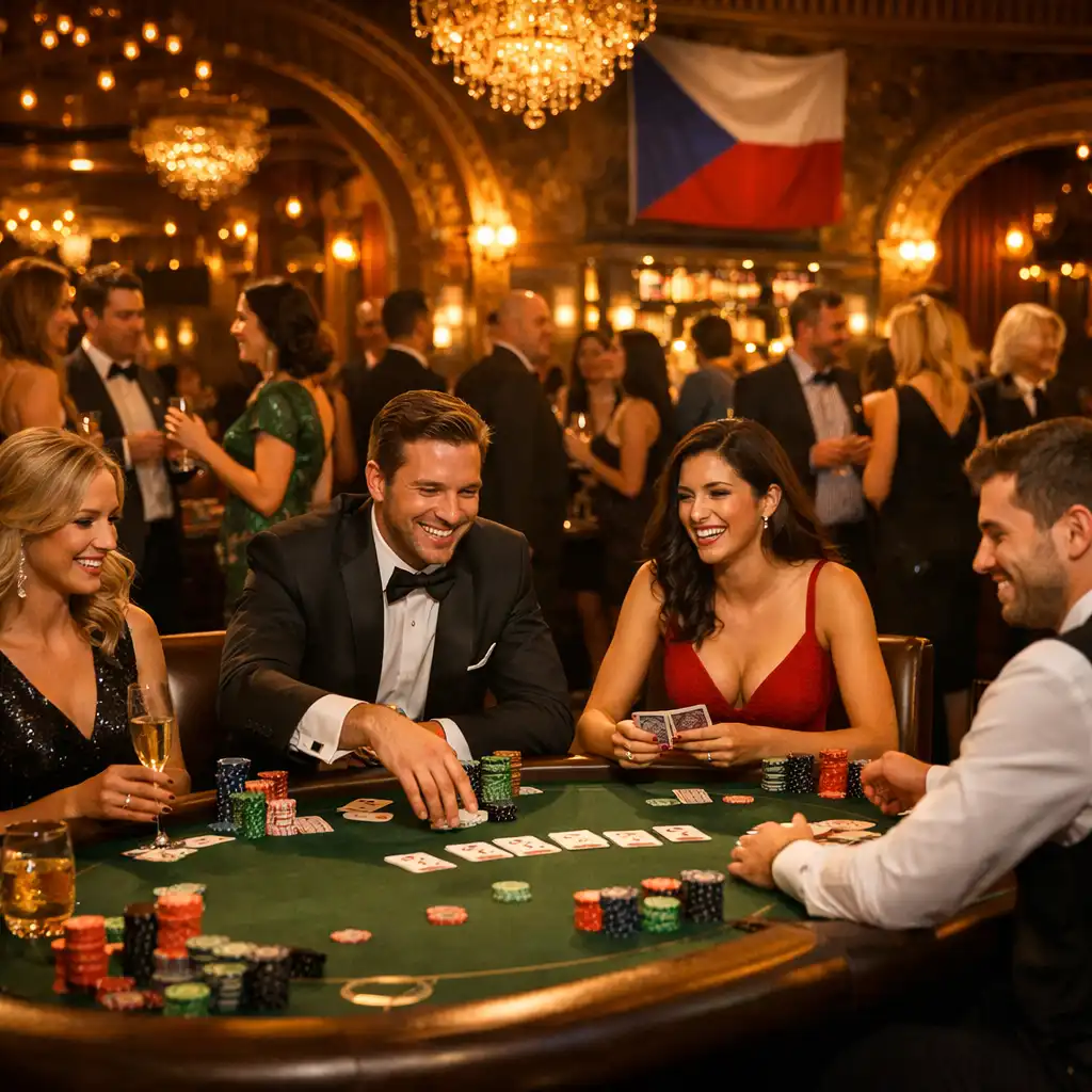 Elegantní pokerově laděný večer Tiporava s hosty u tematických stolů