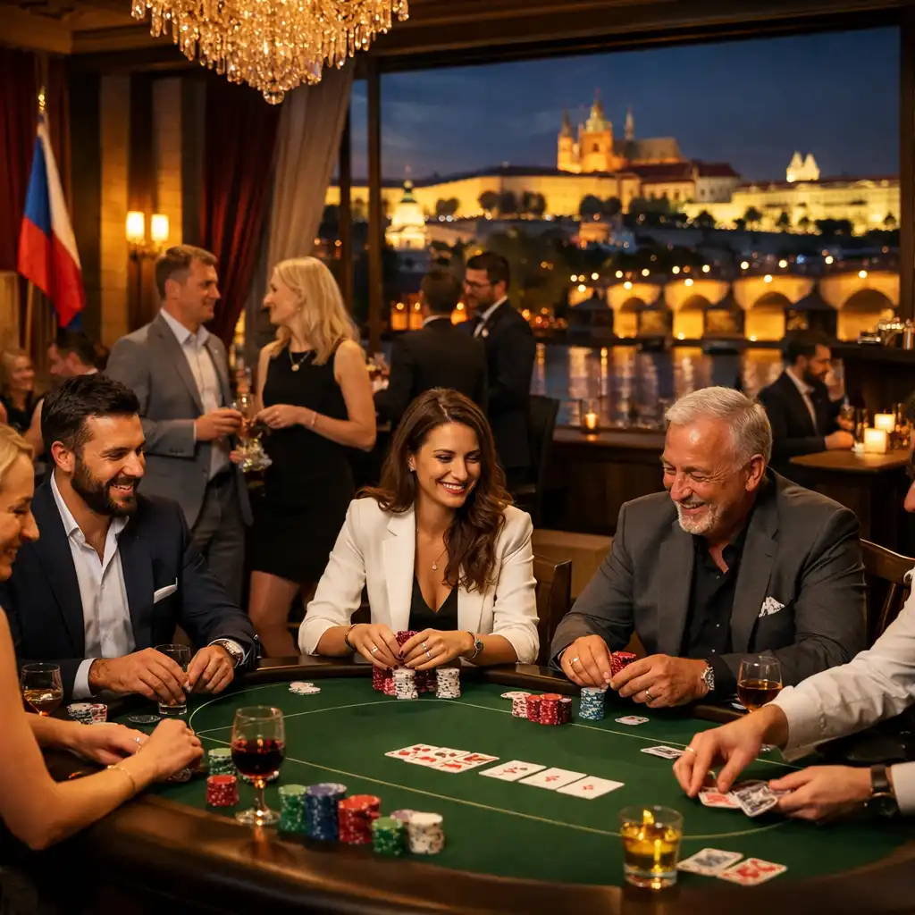 Elegantní firemní večírek Tiporava v pokerovém salonu